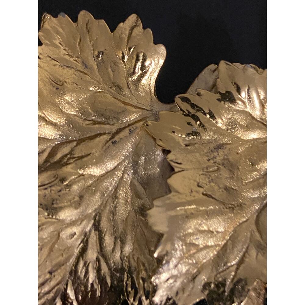 VTG Napier Gold Tone Leaf Statement Necklace Botanical Leaf Bib Necklace - Picture 8 of 14